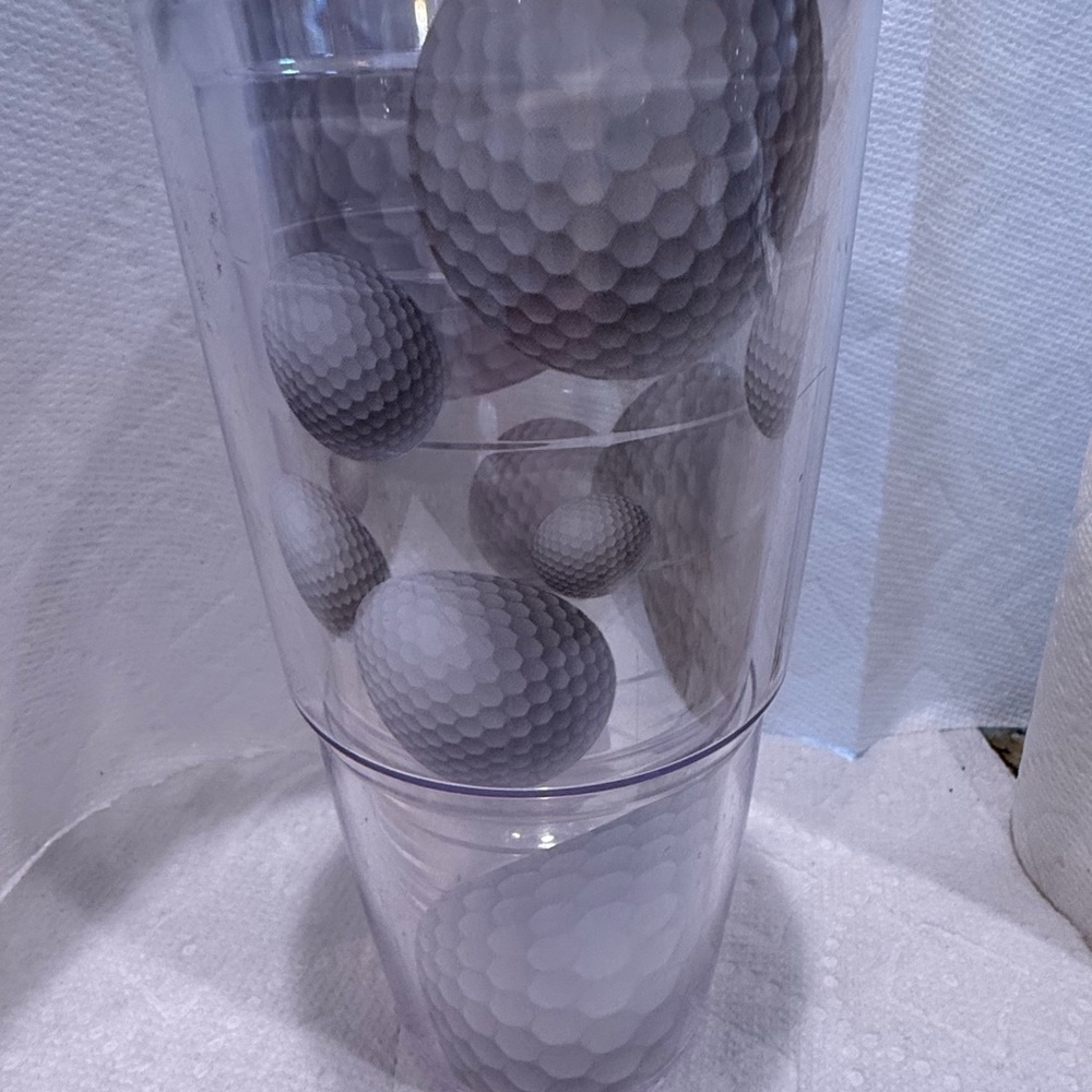 Clear Tervis Tumbler with Golf Ball Design